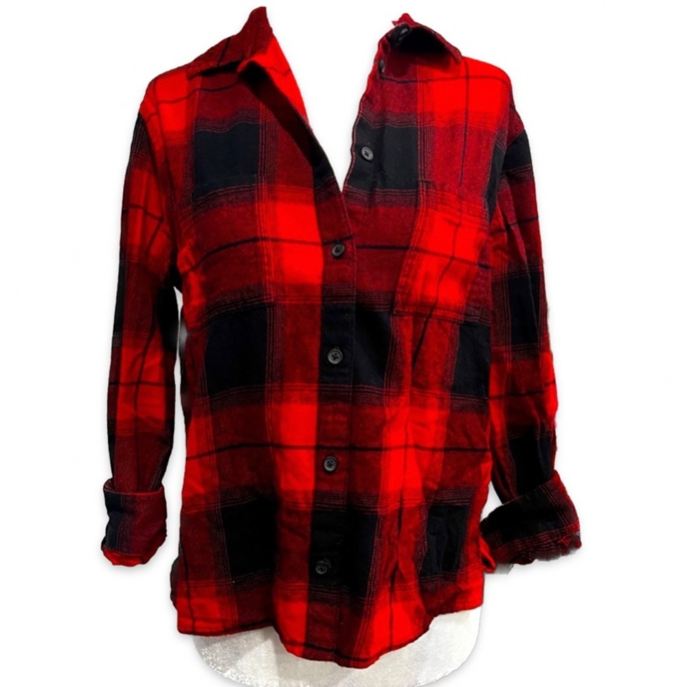 Old Navy XS Plaid The Boyfriend Shirt 100% Cotton